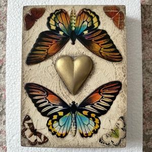 Sid Dickens Wall Tile Butterfly Heart Excellent Condition